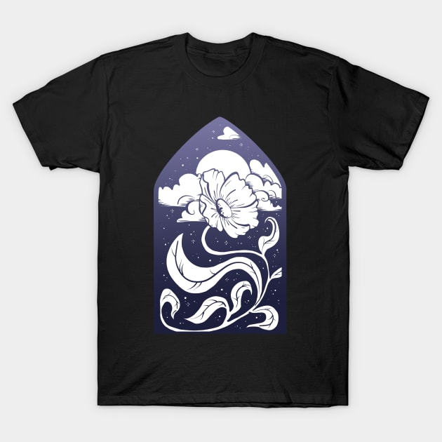 I bloom at night - blue gradient T-Shirt by Ellen Wilberg